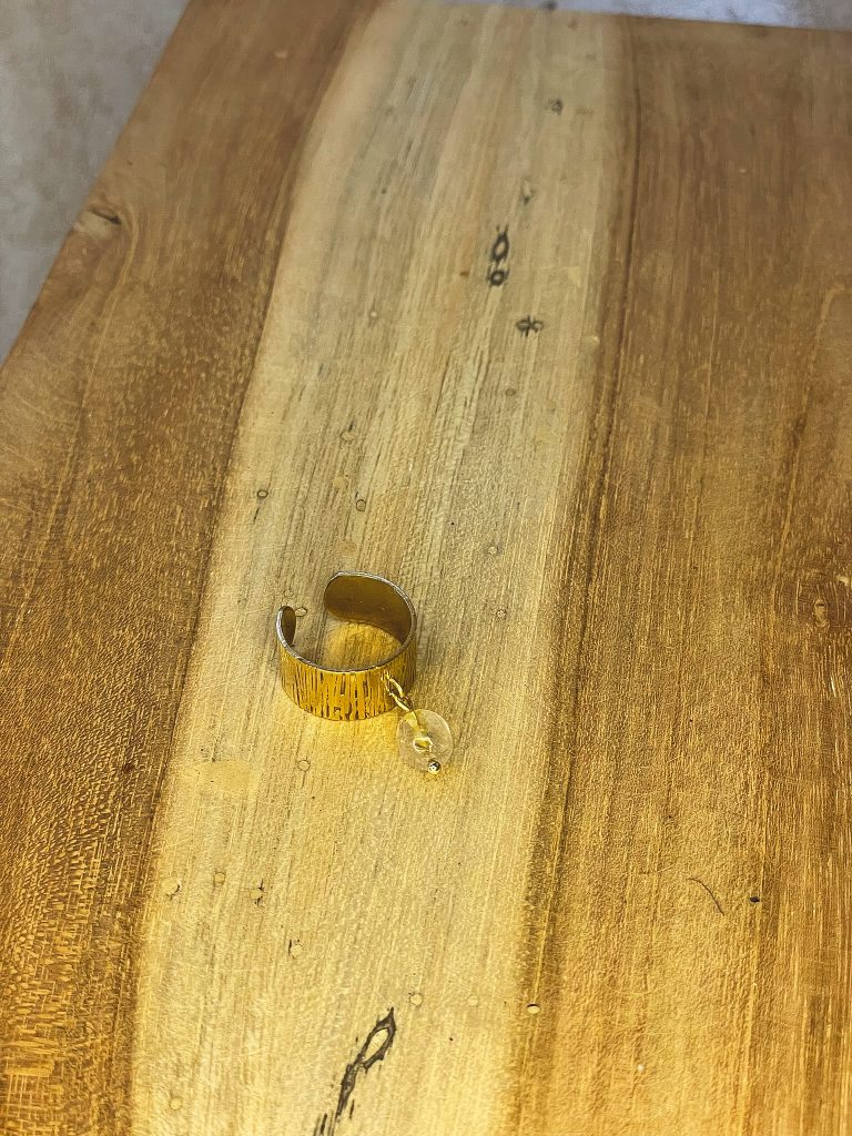 Bague Cristal Rutile Doré